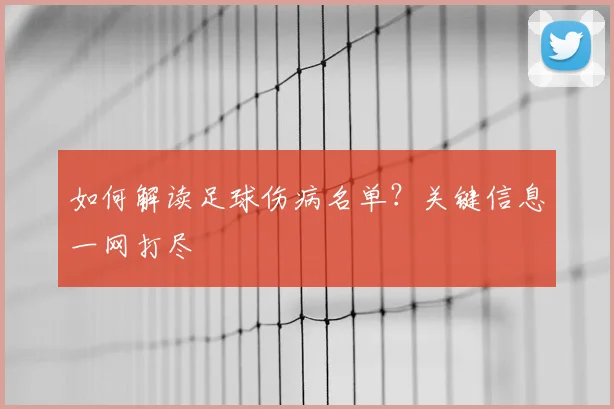 如何解读足球伤病名单?关键信息一网打尽